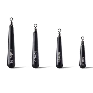 97% Density Tungsten Free Rig Skinny Drop Shot Weights | 5 Pack | Round Eye Free Rig Weights