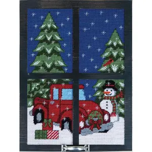 Winter Days Window Frame Plastic Canvas Kit