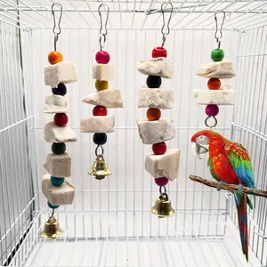 Cuttlebone chew toy for parrots, cockatiels, budgies, and lovebirds, a boredom-relieving and calcium-supplementing pet product for birds