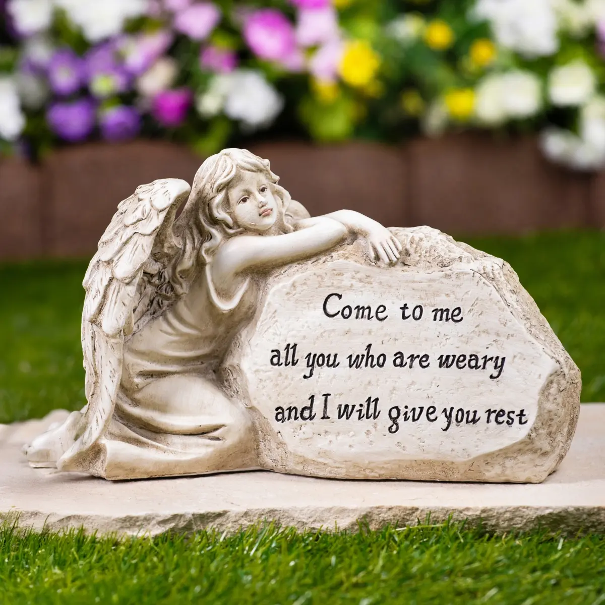 Northlight 35836018 Come to Me Inspirational Angel Garden Stone Statue - 11.5 in.