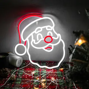 Santa Claus Neon Sign Christmas Decorations Dimmable LED Signs for  Year Wall Decor Neon Christmas Lights for Party  Office  Bedroom Xmas  for
