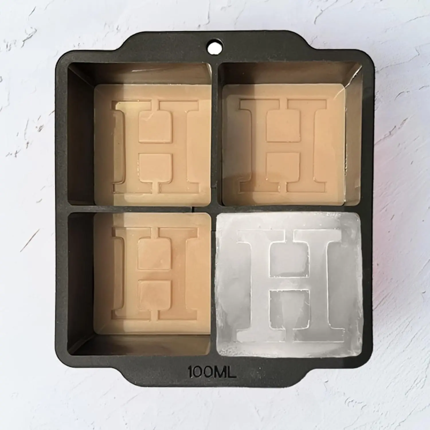 Letter H Monogram Ice Cube Mold Custom Ice Cube Mold 2 Inch Big Initials  Ice Cube Tray Gifts for DAD Gifts for Him