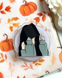 Girls In Love With Books Phone Grip, Bookish Aesthetic Griptok, Reader Gift for Book Lovers, Cute Bibliophile Phone Holder, BookTok Merch, Cozy Reading Accessory