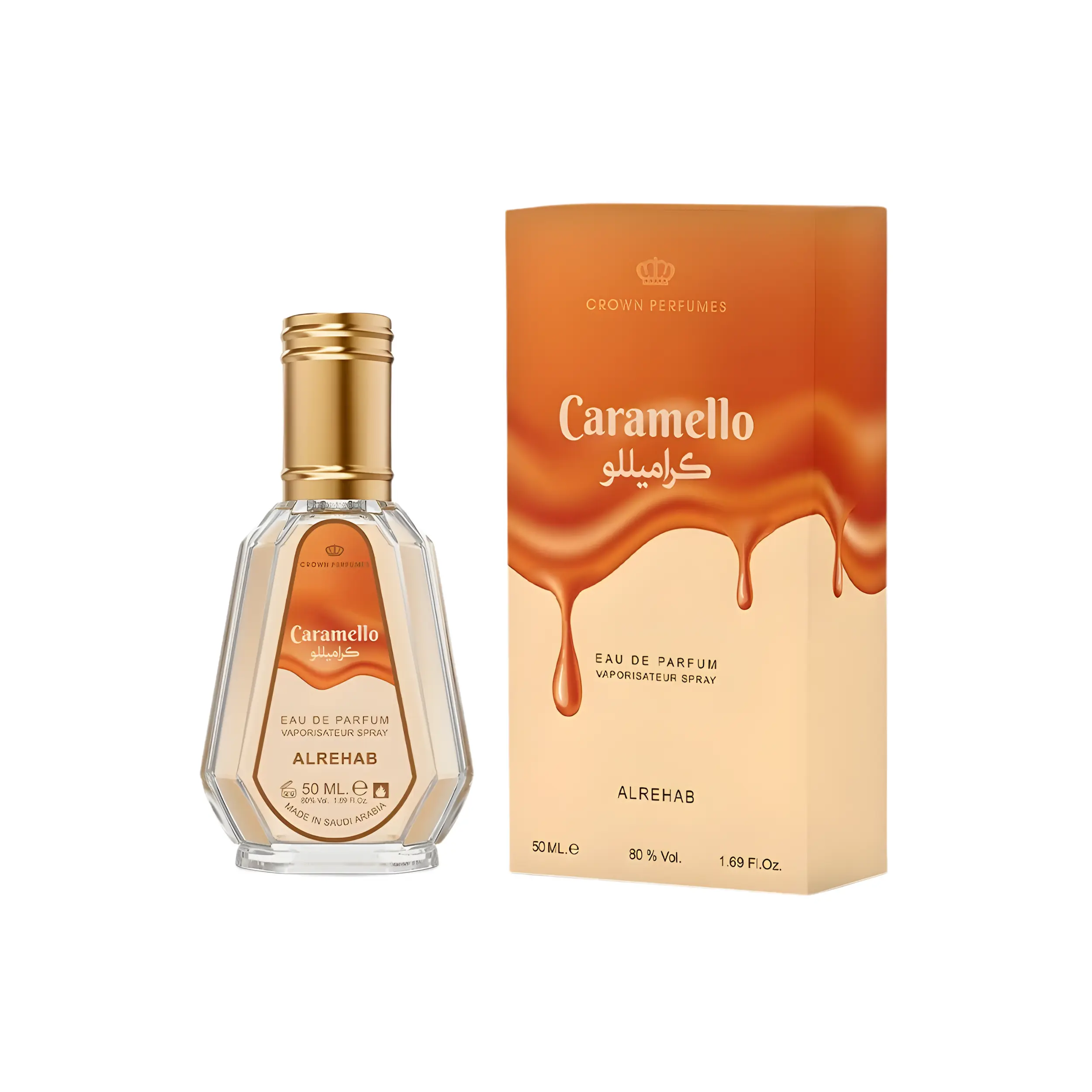 Al Rehab Caramello Eau De Parfum, Long Lasting Aromatic Sweet Scent with Caramel, Vanilla & Pistachio Notes for Men & Women, 1.65 fl.oz in Box, Coconut Vanilla Scent, Perfumes