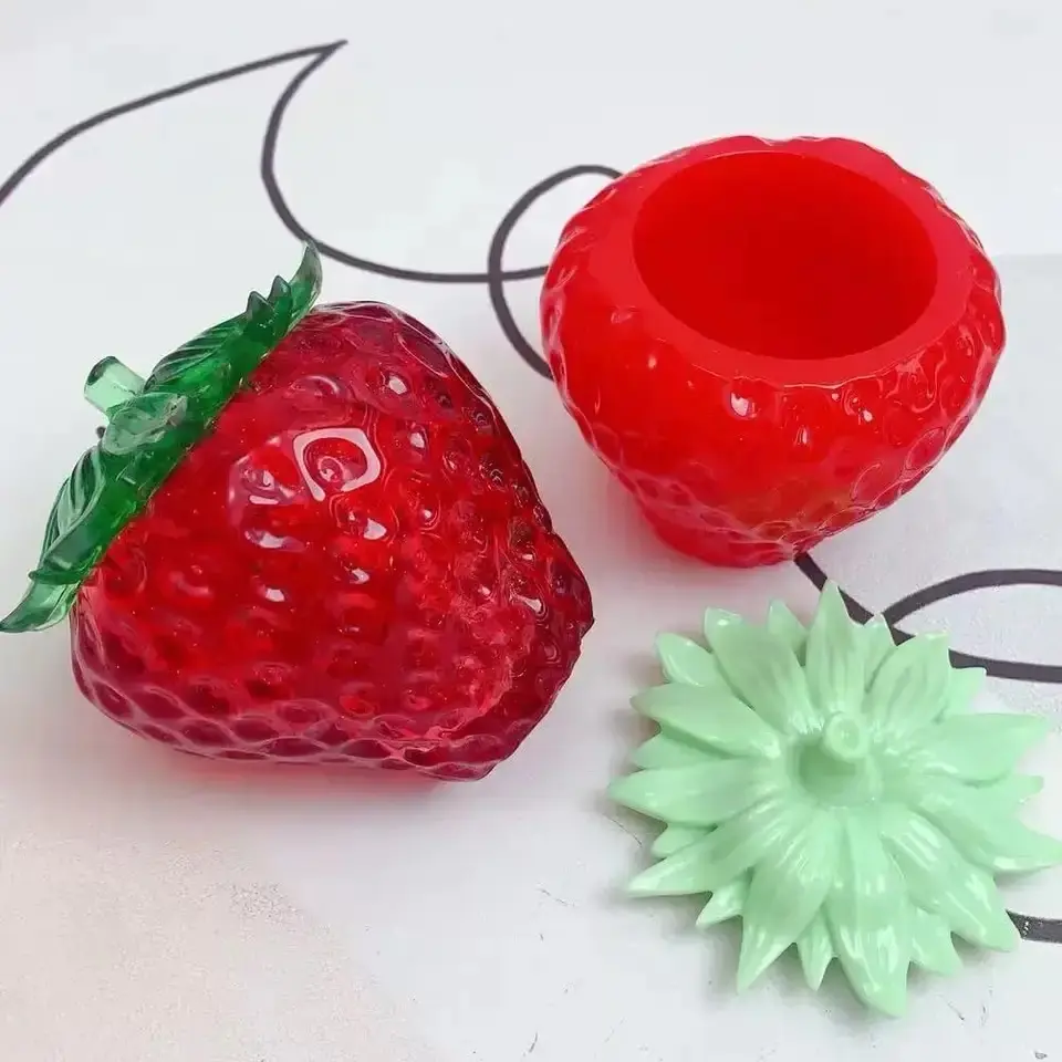 Strawberry Storage Jar Tea Caddy Ceramic Sealed Storage Tank Candy Jar Container Tea Organizer Box Cartoon Strawberry Bottle jewelry case