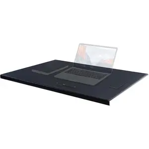 27.55”x 15.8" Soft PU Leather Surface Office Desk Mouse Mat Anti-Push Pad with Full Grip Fixation Lip Table Blotter Edge-Locked Protector