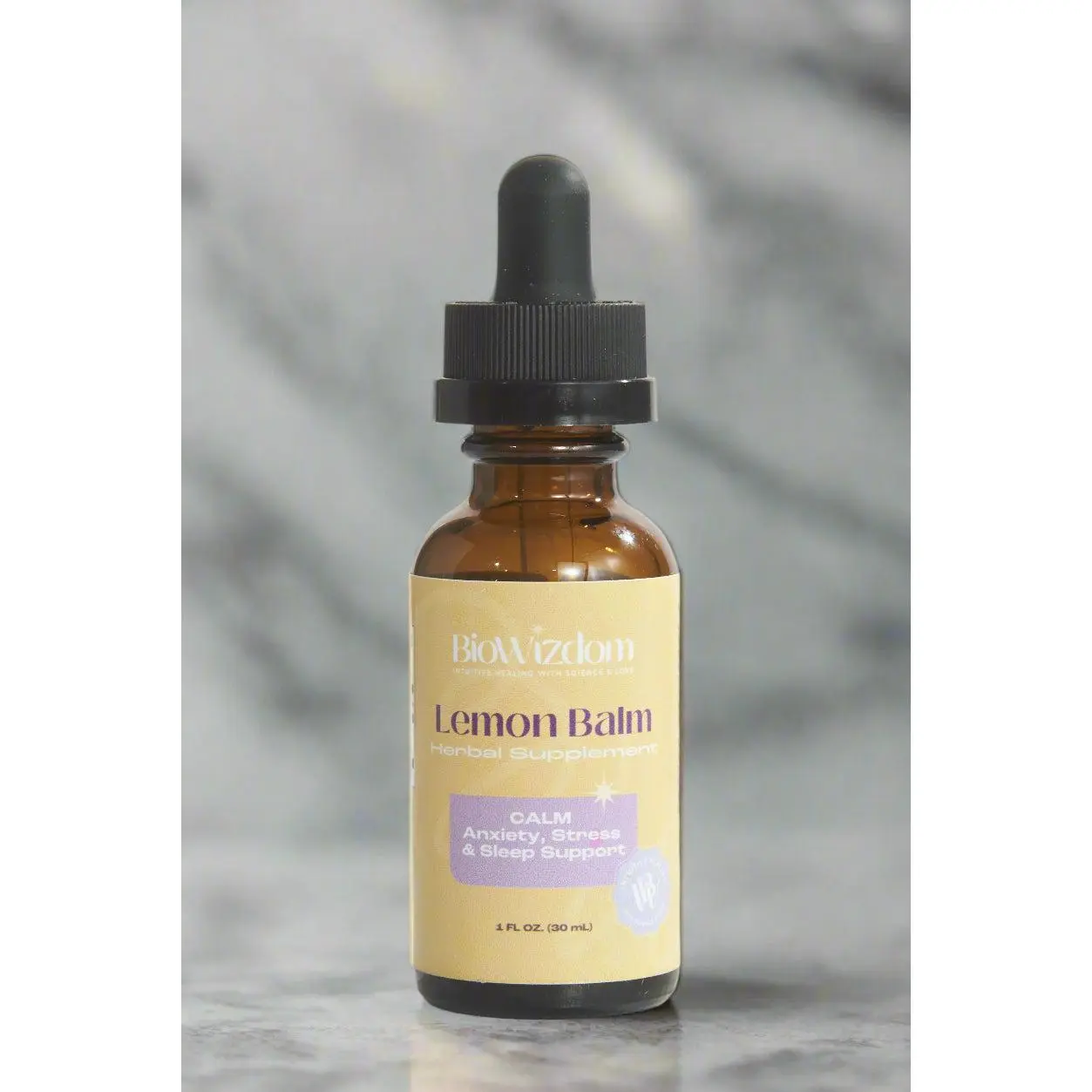 BioWizdom Lemon Balm Tincture 1 oz Bottle