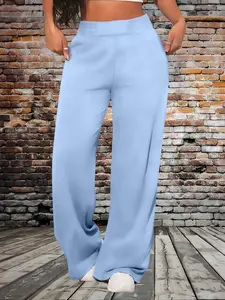Wide Leg Trousers with Draping Effect, Flattering Fit for Long Legs, Effortless Relaxed Aesthetic for Casual Style
