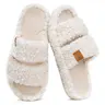 EverFoams Women's Fuzzy Open-Toe Slippers – Stylish Classic Slides with Soft Memory Foam, Non-Slip Rubber Sole, Perfect Cozy Footwear，Girl Fur Flipflop Walking Shoes Fluffy Modern Sleeper Slip On Clog