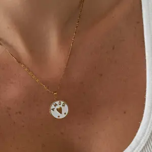 EVRY JEWELS Gold or Silver Plated Women's Hypoallergenic Amor Me Necklace