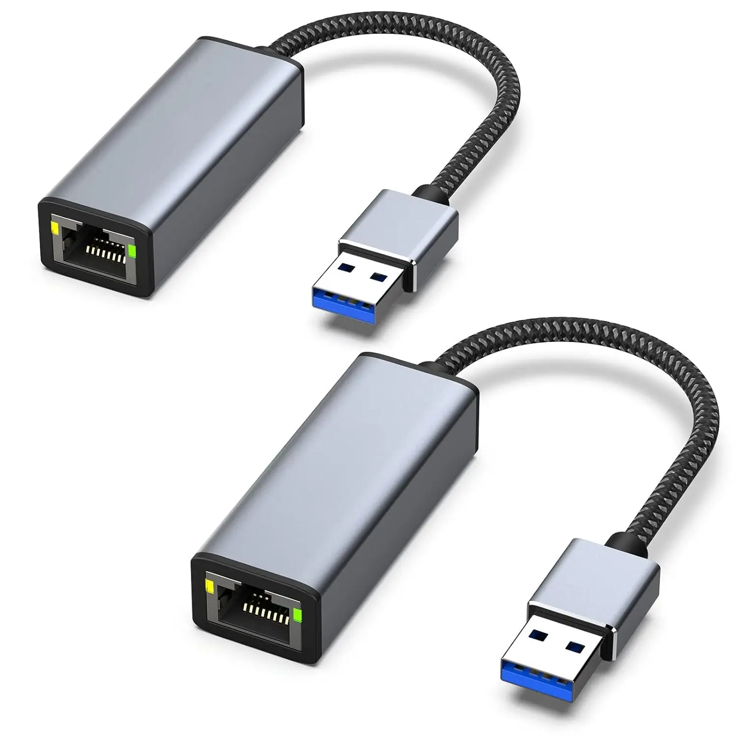 3C9-APT01 Compact Portable USB to RJ45 Gigabit Ethernet Adapter (1000 Mbps, Pack of 2), Plug-and-Play Computer Accessory Compatible with MacBook, Surface Pro, Notebook PC (Windows 11/10/8.1/8/7/XP/Vista, Mac OS)