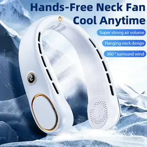 Hanging neck design, 3000mAh ultra long battery life, rechargeable battery 6-20 hours, 360 ° cooling airflow 5-speed ultra quiet personal fan for men and women, home office, work, travel gifts