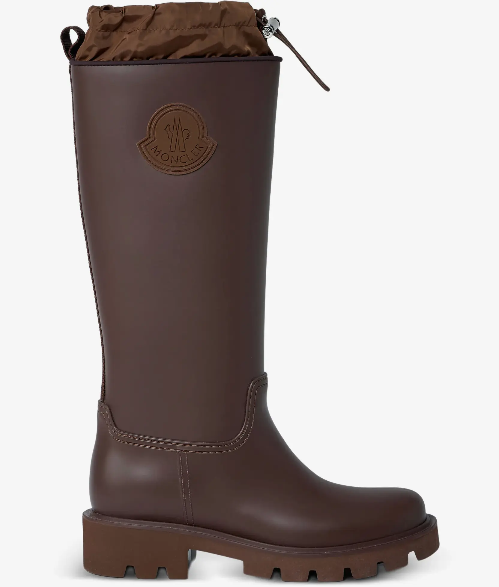 Moncler Women's Kickstream High Rain Boots - Brown (MSRP: $695.00)
