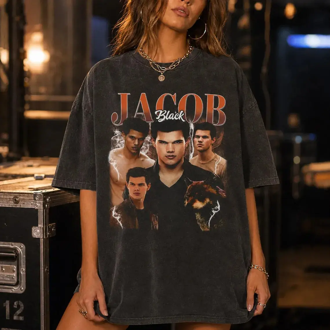 Jacob Black T-Shirt, Vintage 90s Bootleg Style, Twilight Saga Fan Gift, Retro Movie Tee
