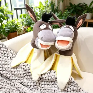 Creative quirky donkey plush toy, banana donkey plush doll, cute banana plush toy