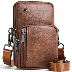 Bluome Small Crossbody Cell Phone Purse for Women Gift PU Leather Crossbody Handbag Wallets Shoulder Travel Bag with Headphone Jack Adjustable Strap