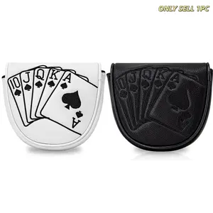 Df3 Putter Head Cover, Playing Card Pattern, Magnetic Closure PU Shell, Soft Fleece Lining, and, Fits Df3 Putter Model