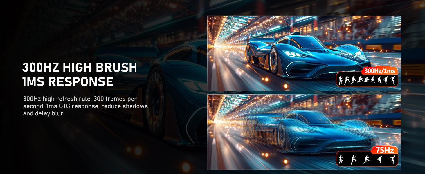 24.5 Inch PC 300/200Hz Gaming Monitor, FHD 1080p Screen,Adaptive Sync,1ms Without Bezel, 98% sRGB, 178 ° Angle View, HDMI、DisplayPort, Compatible with Wall mounting 75 * 75MM - Black,back to school,back to school haul 24.5 Inch PC 300/200Hz Gaming Monitor, FHD 1080p Screen,Adaptive Sync,1ms Without Bezel, 98% sRGB, 178 ° Angle View, HDMI、DisplayPort, Compatible with Wall mounting 75 * 75MM - Black,back to school,back to school haul