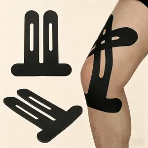 12 Pack Kinesiology Tape for Knees – Precut Athletic Tape, Waterproof & Breathable, Strong Adhesion Elastic Sports Tape for Pain Relief, Muscle Strain, Joint Support (Black)