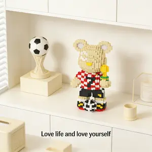 Multicolor Bear 3D Puzzle Building Blocks, Home Office Decor, Party Decoration, Ideal Gift for Thanksgiving, Christmas, Halloween, Shape Recognition Puzzles