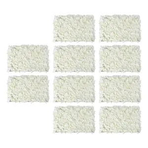 Milky white Flower Backdrop Wall for Home Party Wedding Christmas Festival Photo Backgdrop Decor (10 Milky-white)