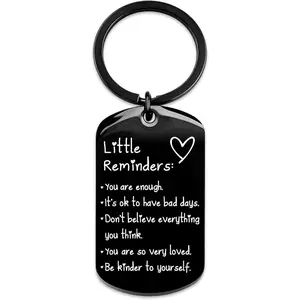 OUMILAN Little Reminders Keychain Inspiration Gifts for Women Men Affirmation Uplifting Mental Health You Are Enough Keyring