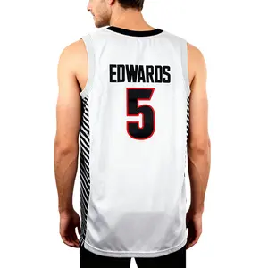 Men's Anthony Edwards #5 Basketball Jersey Georgia College Sewing embroidery Retro style mesh ventilation Basketball shirt Outdoor sportswear S-XXL Fan related clothing black grey red high quality polyester sports top match day training suit festival gift