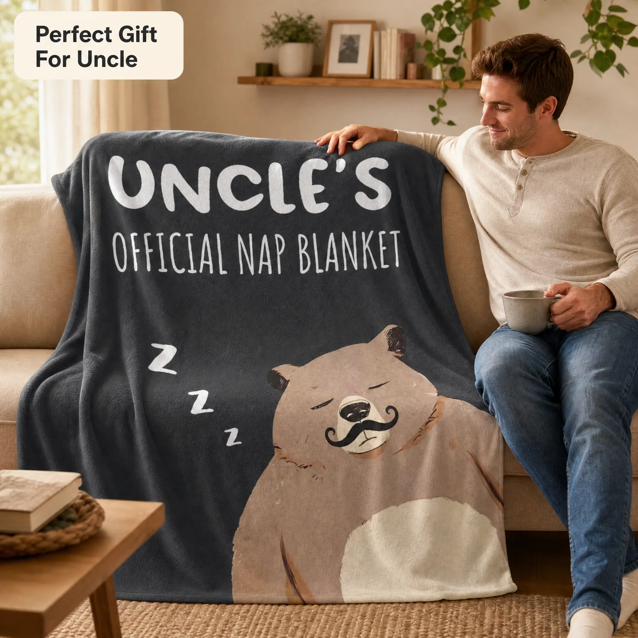 Uncle Gifts for Father's Day, Funny Gifts for Uncles, Uncle Blanket, Uncles Birthday Gift, Soft Flannel Throw Blankets 80"×60" flannel blanket ideal