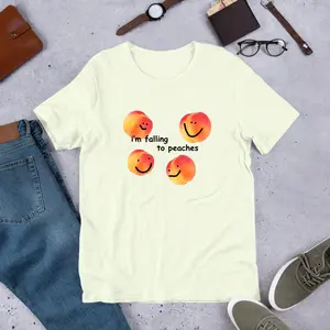 I'm Falling To Peaches Pun, Funny Meme Shirt, Weirdcore Clothing, Oddly Specific Tee, Unhinged, Cursed Punny Surreal Meme