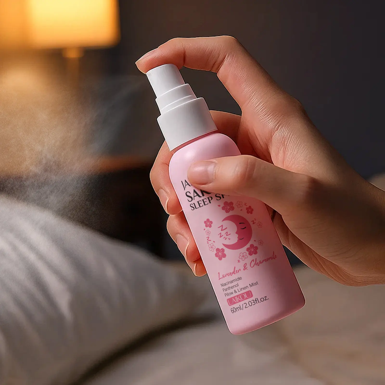 Natural Plant-Based Sleep Spray Mist, Aroma Spray, Portable Travel Size 60ML, Lavender Scented, Soothes Insomnia & Restlessness, Ideal for Travelers & Daily Use