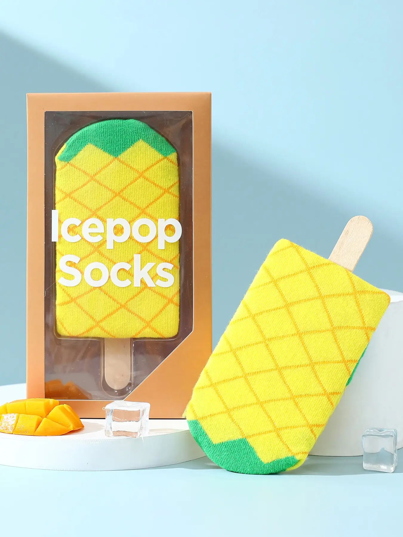 Funny Thick Men's Socks Gift Box, Colorful Food-Imitating Ice Cream Fashion Socks, Spring Summer New Sports Mid-Calf Socks  Valentine's Day/Easter/Ramadan/Super Bowl/Family Day Surprise Gift for Partner & Family