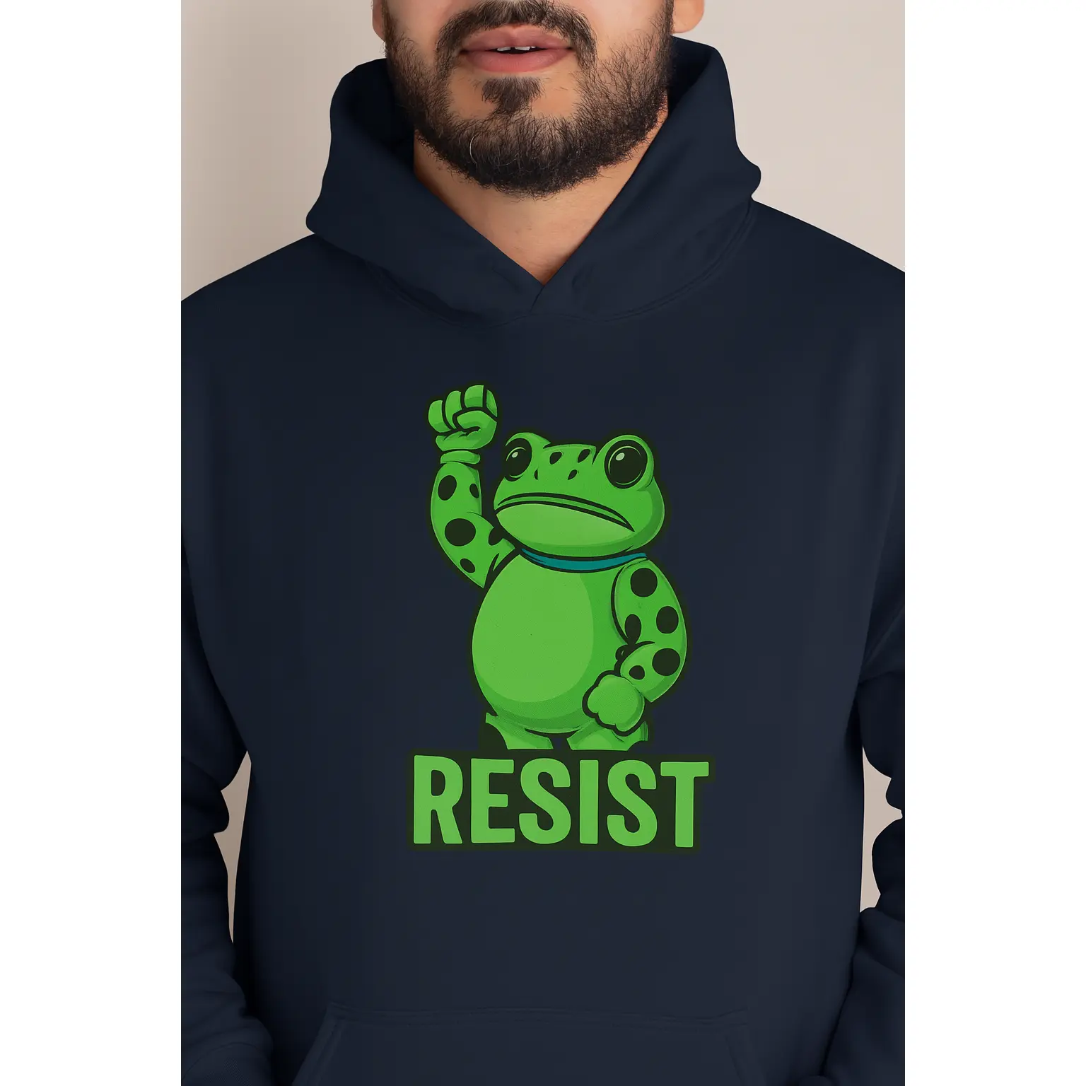 Funny Frog Resisting Oppression Hoodie - Unisex Hooded Sweatshirt, Portland Frog Design, Gift for Animal Lovers, Cute Amphibian Apparel,