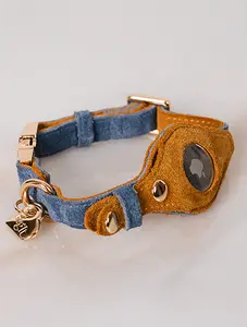 The Heirloom Suede AirTag Dog Collar | With Tracker Pocket