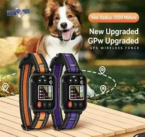 GPS Wireless Dog Fence, 66-6561FT Adjustable Radius Pet Containment System, IP67 Waterproof GPS Dog Training Collar with Vibration & Static Shock Safe Warning, Rechargeable Electric Pet Fence for Large Medium Small Dogs Outdoor No Wire Boundary