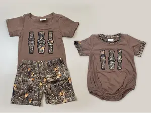 Kids Camo Matching Clothes Hunting Outit Camo Onesie Summer Matching Clothes