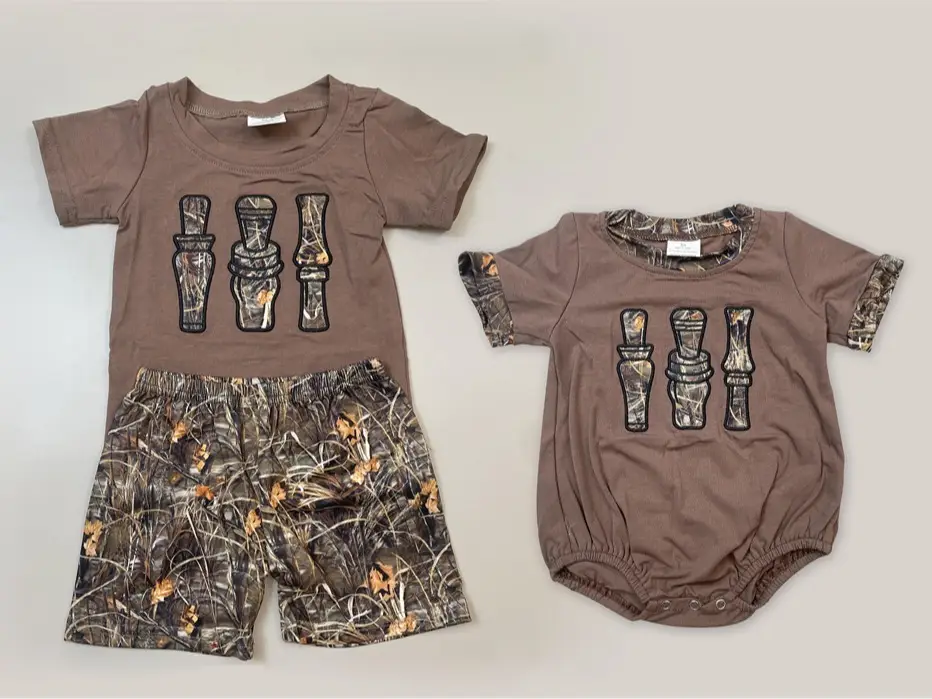 Kids Camo Matching Clothes Hunting Outit Camo Onesie Summer Matching Clothes