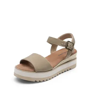 DREAM PAIRS Women's Open-Toe Buckle Ankle-Strap Espadrille Platform Wedge Sandals, Casual Women's Footwear for Daily Wear,summervibes