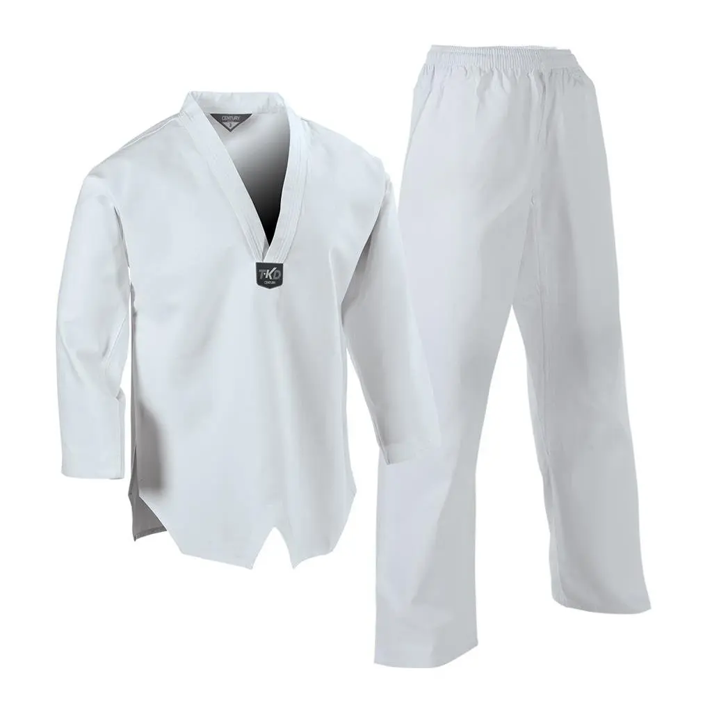 5 oz. Ultra Lightweight Cotton-Poly Taekwondo Student Uniform - Beginner-Friendly Comfortable Fit, Lightest Carried by Century, Includes Cotton/Poly Fabric and White Belt for Training