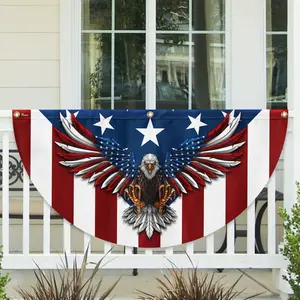 American Flag Patriotic Eagle American Non-Pleated Fan Flag , 1 Pack Suitable for Outdoor and Indoor