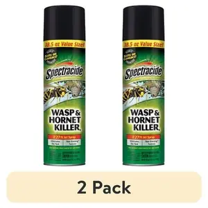 (2 pack) Spectracide Wasp & Hornet Killer Aerosol Spray, Non-Staining Formula, 18.5 Ounce