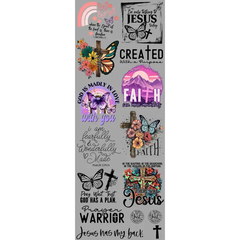 Created With Purpose DTF Transfers Gang Sheet 22” wide x 60” long DTF Gang Sheet