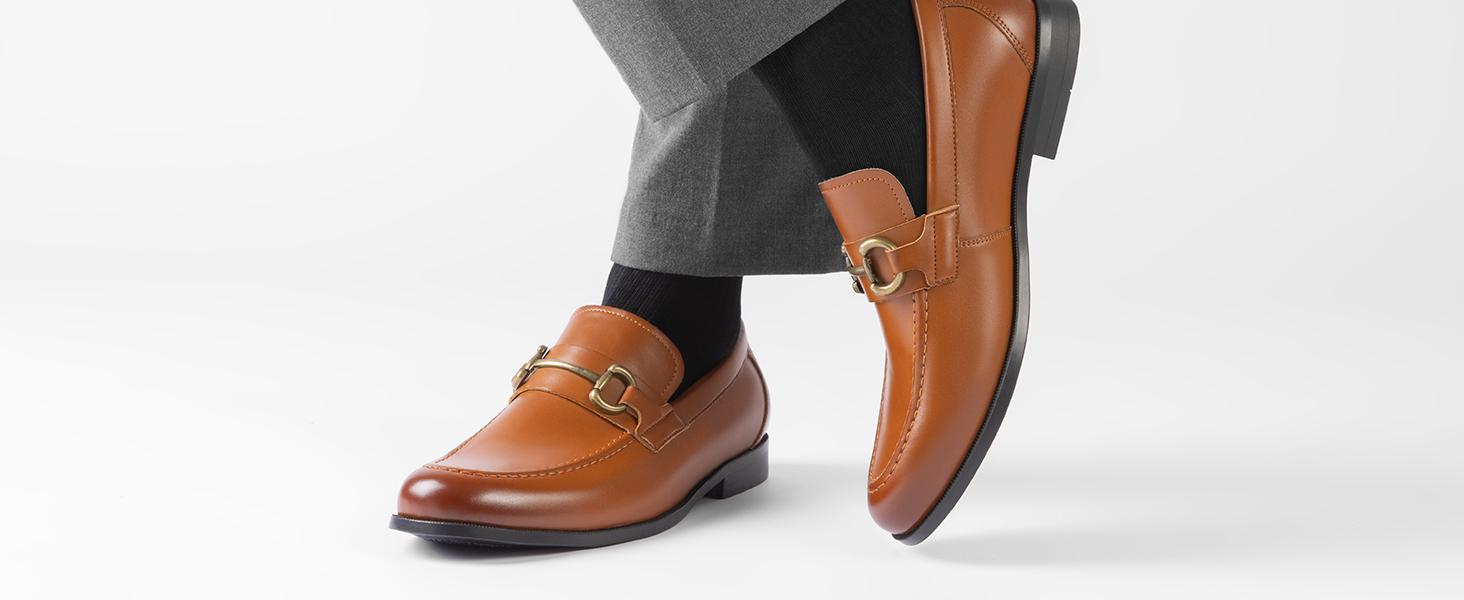 Bruno Marc Men's Metallic Slip-On Dress Loafers SpringStatements