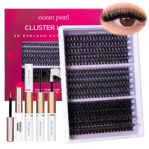 DIY Lash Extension Kit 300PCS Lash Cluters 10-20mm 40D 50D 100D Thick Eyelash Extension Kit Long Eyelashes Natural Individual Lashes with Bond&Seal&Remover&Tweezers-300