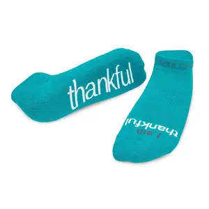 I am thankful™ teal blue low-cut socks