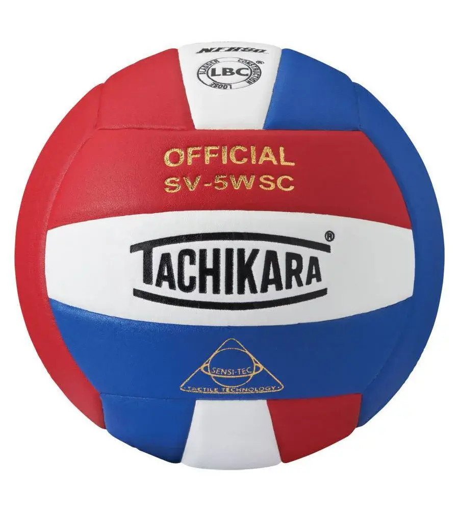 Tachikara SV5WSC Sensi Tec Microfiber Composite Volleyball - Scarlet/White/Royal Blue