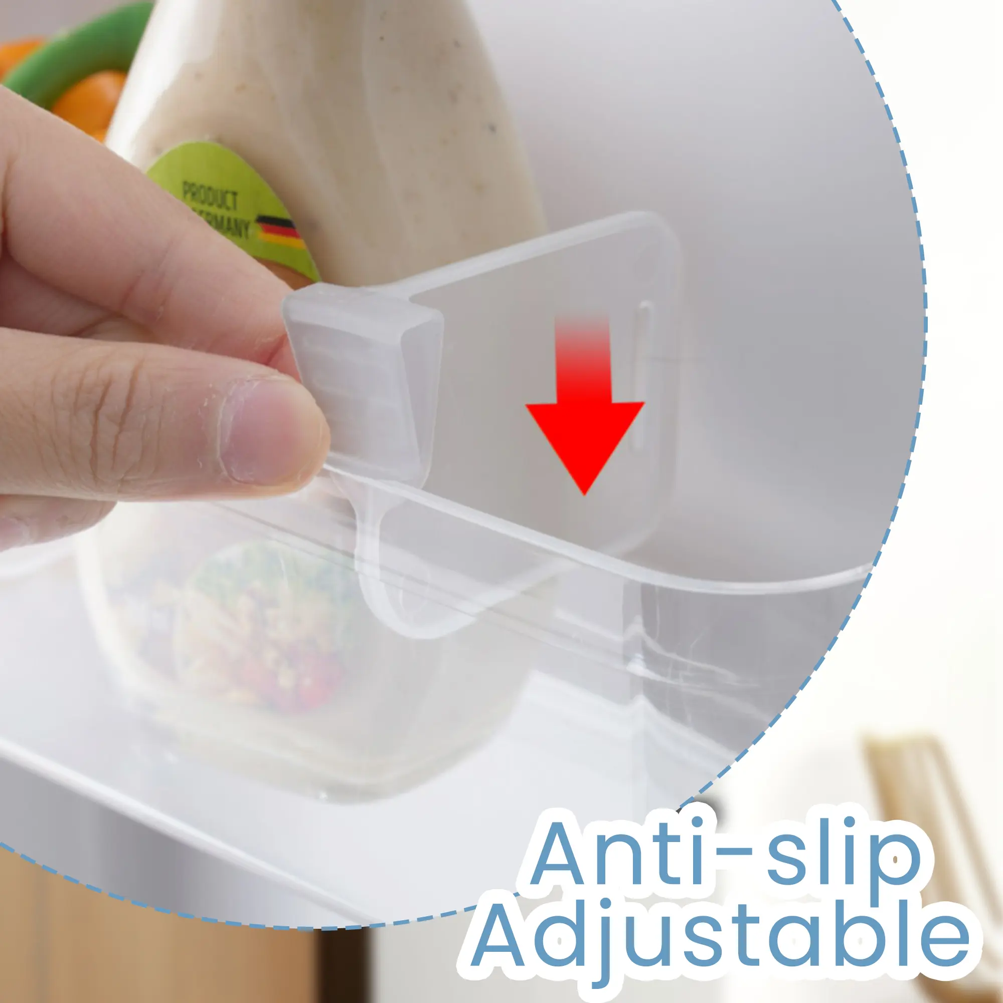 16-Count Plastic Fridge Drawer Divider - Translucent, Durable, Adjustable, Easy-to-Install Space Saver for Organizing Condiments, Bathroom Cabinets, Kitchen Drawers; Fits Bottles