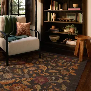 Vintage Floral Pattern Area Rug, 1 Count Non-slip Soft Floor Mat, Decorative Carpet for Home Living Room Bedroom, Home Decor, Floral Pattern Rug, Floral Carpet, Large Rugs, Flower Pattern Rugs