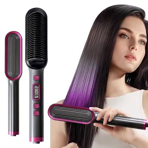 Hair Straightening Comb, Thermal Brush Straightener, 1 Count Adjustable Temperature Hair Straightener, LED Display Hair Styling Tool for Home & Salon Use