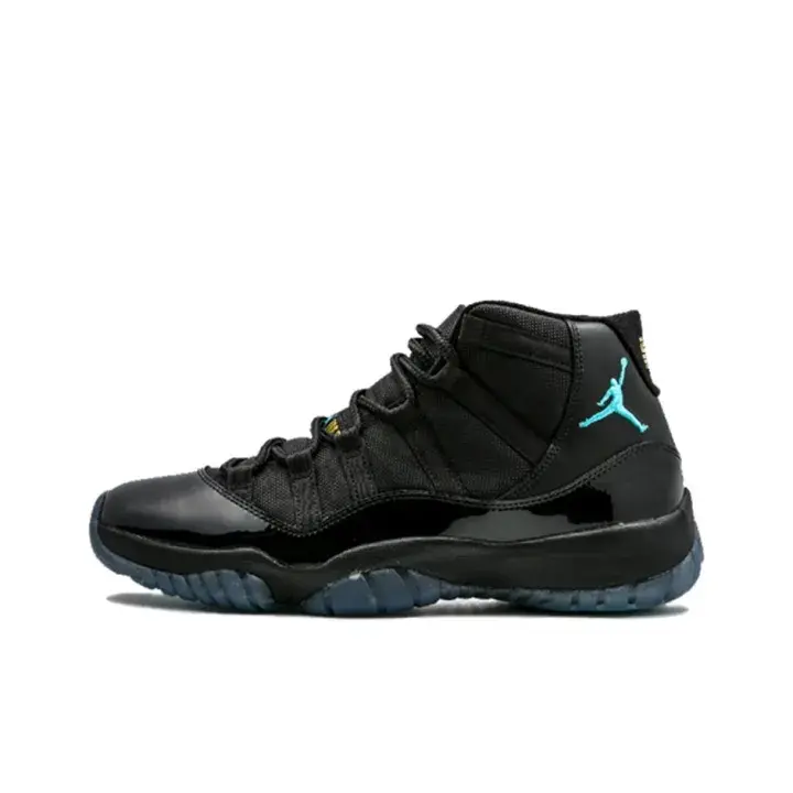 Black Fabric & Patent Leather Mid Top Basketball Sneakers, Unisex Turquoise Jumpman Logo Air Cushion Shoes, Transparent Teal Rubber Outsole Retro Street Athletic Footwear