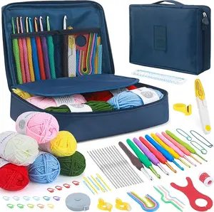 MECHEER Crochet Kit for Beginners, 67 Pcs Knitting Kits Crochet Set with Yarn, Ergonomic Crochet Hooks 0.6mm-6.0mm, Portable Crochet Starter Kit for Travel